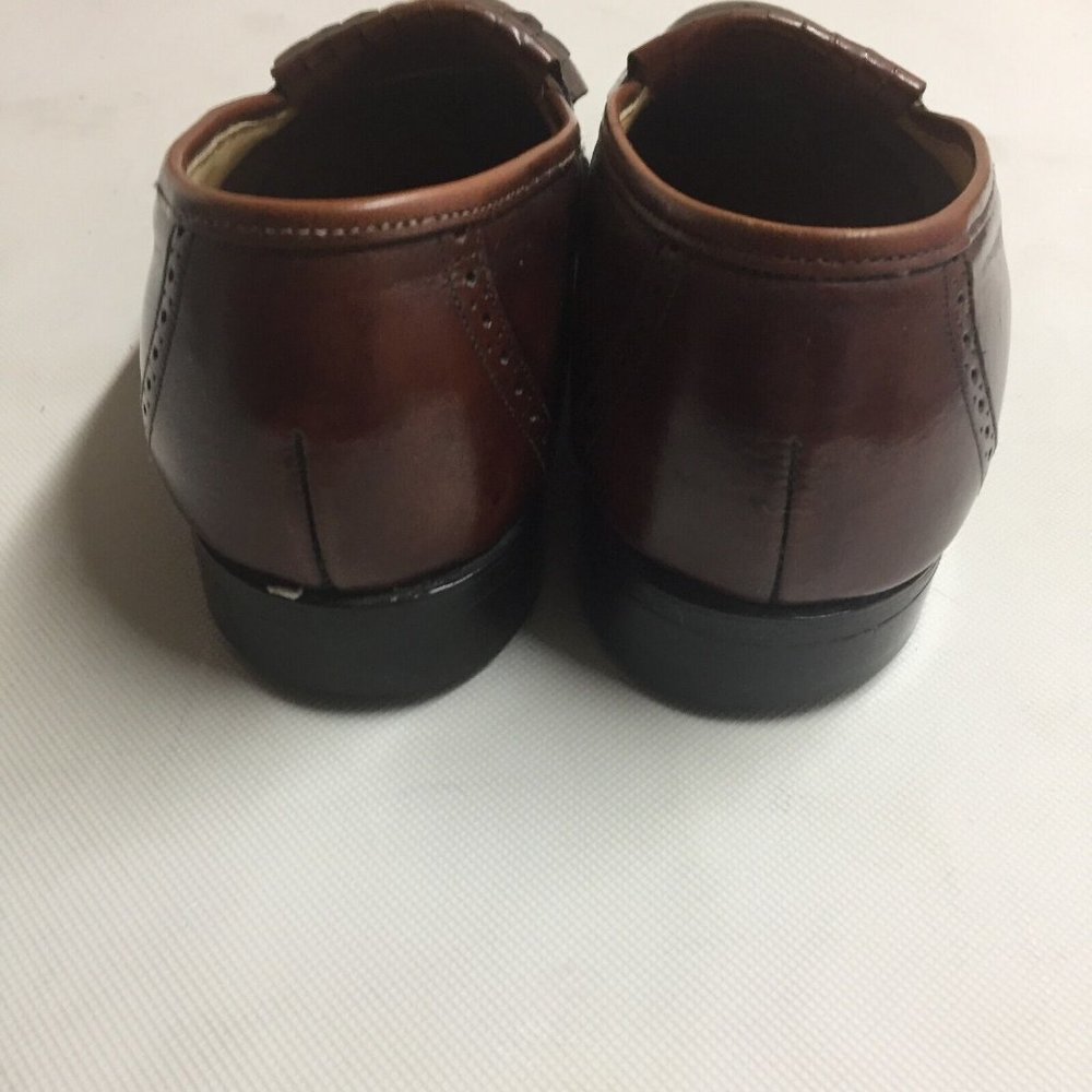 Johnston & Murphy Optima Brown Wingtip Brogue Tassel Kiltie Slip-On Loafer 8 D/B View 4